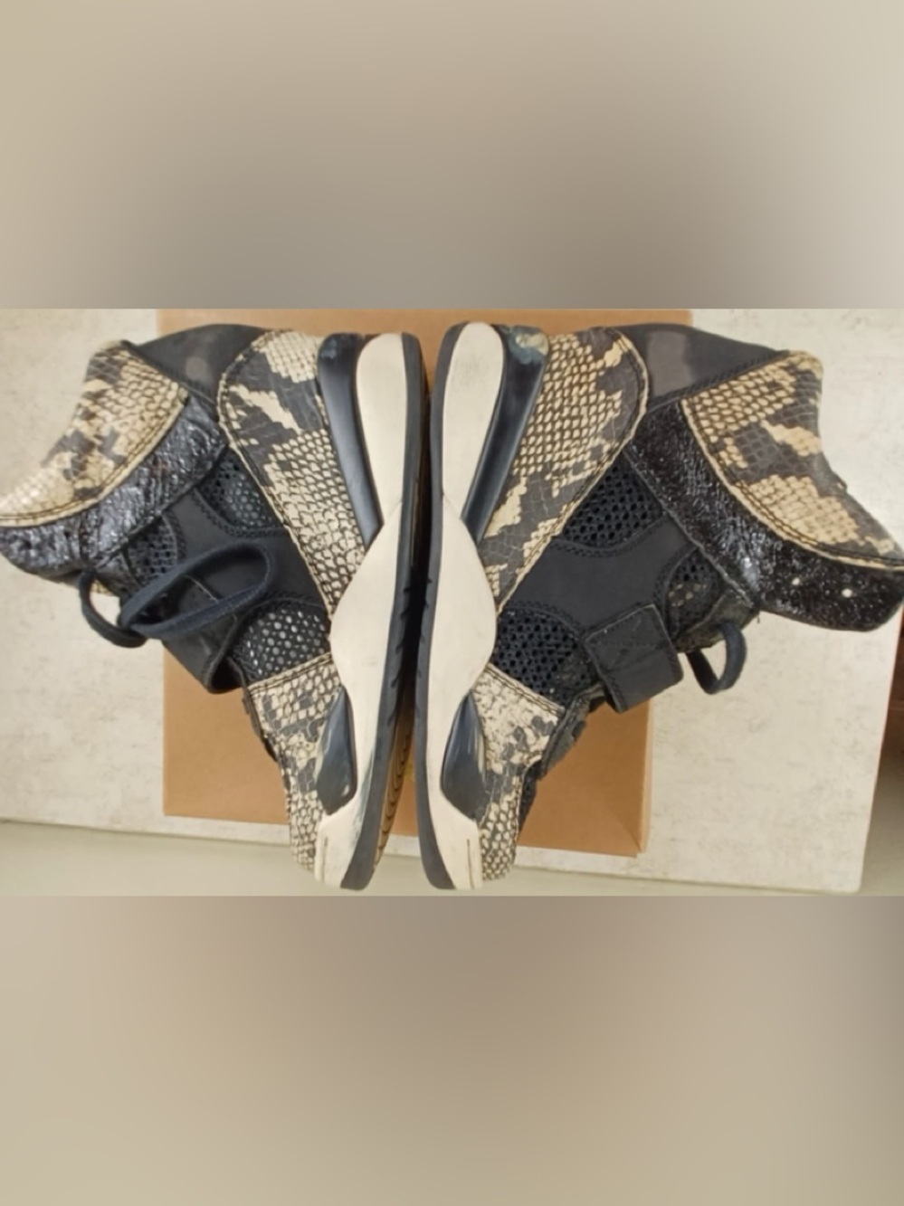 Limited by ASN Women's High-Top Snake-Print & Black Fashion Sneakers - Picture 3 of 15